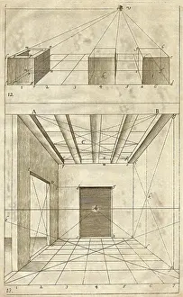 1751: Projection of three boxes to a vanishing point