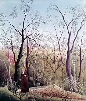 Postimpressionism: Promenade in the Forest, by Henri Rousseau