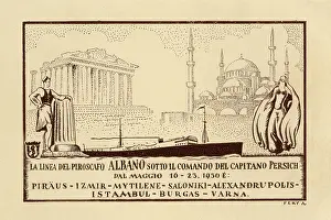 Lesbos: Promotional card for Aegean Sea Cruise line