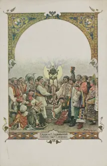 Slavs: Propaganda card to promote Pan-Slavism