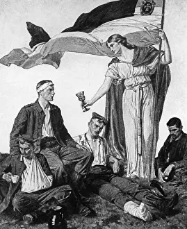 Caring: Propaganda postcard, 1914