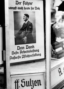 Appeal: Propaganda poster with Hitler's image