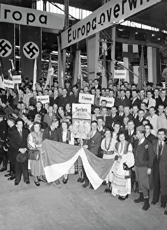 Serbs: Propaganda rally with forced laborers in Berlin, 1943