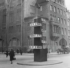 Conservatives: Propaganda stand of the SPD in Berlin for the