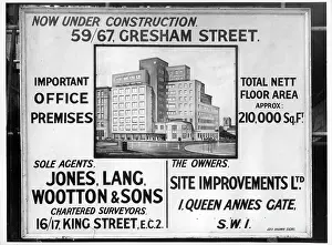 Wootton: Property Development Sign, Gresham Street, London