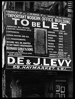 Haymarket: Property Development Sign, modern office building, London
