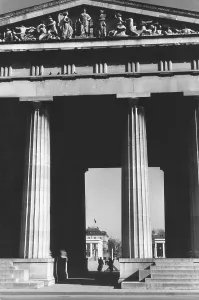 Koenigsplatz: Propylaea on the Konigsplatz in Munich, 1936