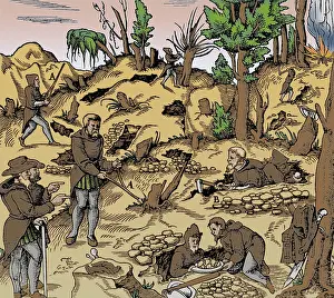 Divination: Prospecting with Divining Rods, 16th Century