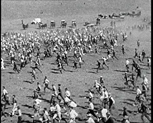 Prospectors: Prospectors Running Across A Field In Australia