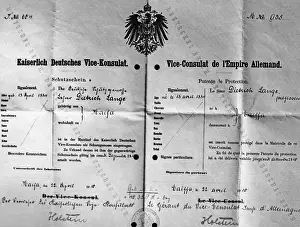 Efforts: Protection certificate for Palestine Germans