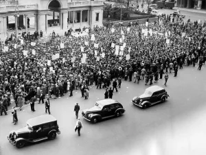 Anti Nazi: Protest against the German aggression toward Czechoslova