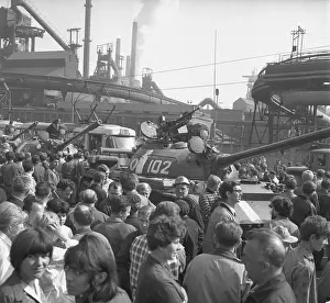 Ostrava: Protest - iron works - workers - Ostrava