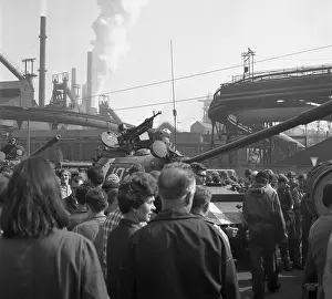 Ostrava: Protest - iron works - workers - Ostrava