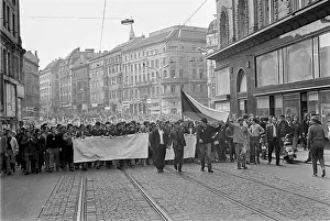 Liberalization: Protest - march - demonstration - banner - flag - Brno