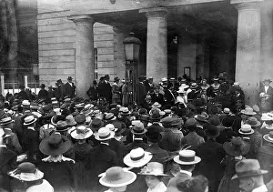 Politic: Protest meeting, National Library, Berlin, Germany