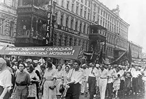 Solidarity: Protest movement to support Spain in Moscow, 1936
