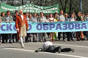Participating: Protest rally in Moscow, 1998