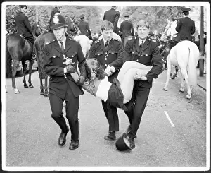 Bill Coward: PROTESTER CARRIED AWAY