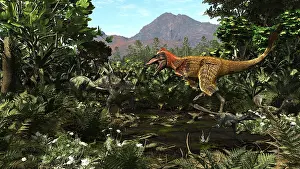 Paleoecology: A protofeathered Lythronax comes upon a pair of ?