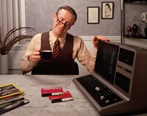 Desktop: Proud Smiling Man Drinking Coffee Resting His Hand on His