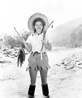 Waders: Proudly displaying her catch of the day