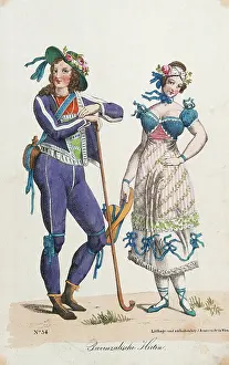 Shepherdesses: Provencal shepherd 1822/25. From the