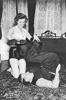 Prunella: Prunella Stack maniuplating Herbert Barker's legs, 1939