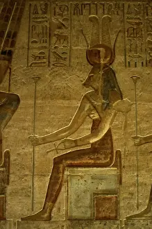 Crux: Ptolemaic temple of Hathor and Maat. Hathor. Seated figure