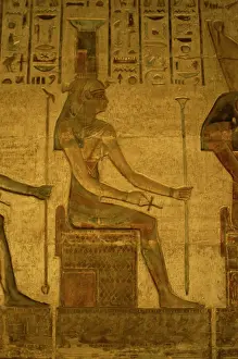 Crux: Ptolemaic temple of Hathor and Maat. Nephthys. Seated figure