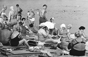 Pallets: A public beach at Yalta, Ukraine