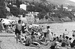 Pebbly: A public beach at Yalta, Ukraine