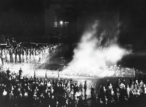 Initiated: Public book burning in Berlin, 1933