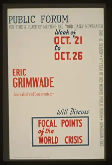 Focal: Public forum - Eric Grimwade, journalist and commentator, wi