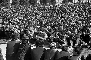 Dushanbe: Public prayer in Dushanbe, 1990