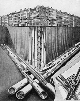Picadilly: public transport, underground, London, junction