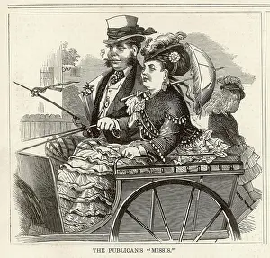 Landlord: A publican and his wife in an open carriage