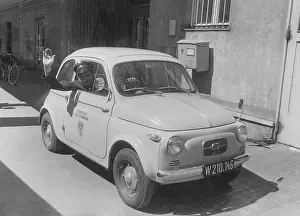 Letterbox: Puch 500 in use for letterbox emptying. 1958