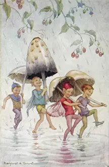 Pixies: The Puddle Dance ' four pixies in the rain
