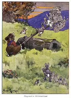 Nesbit: Pug Peter -- animals on a seesaw