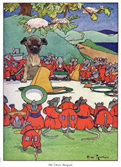 Nesbit: Pug Peter -- dog with mice and cheese