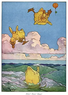 Nesbit: Pug Peter -- three ducklings fall into the sea