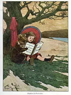 Nesbit: Pug Peter -- girl and mouse reading a book