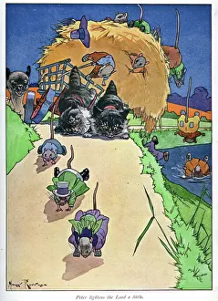 Lighten: Pug Peter -- mice falling off a haycart