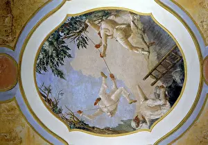 Tiepolo: Detail of Pulchinellas swing by