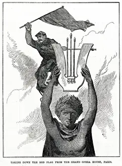 Slaughtering: Pulling down the Red Flag, Grand Opera House; Paris Commune