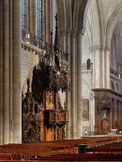 Maine: Pulpit, Cathedrale Saint-Maurice, Angers, Maine-et-Loire, France