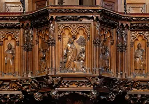 Maine: Pulpit, Cathedrale Saint-Maurice, Angers, Maine-et-Loire, France