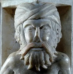 Caserta: Detail of pulpit staircase, San Michele Cathedral