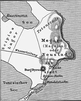 Third Punic War 149 - 146 BC, map of Carthage