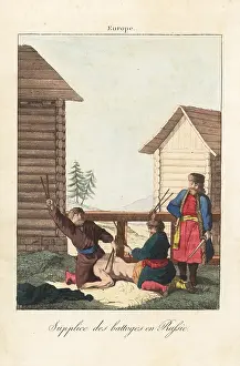Thrashing: Punishment of the battacks in Russia, 18th century